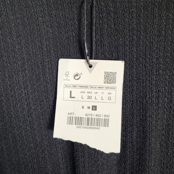 ZARA long sleeve textured dress with ruffles - Picture 6 of 7